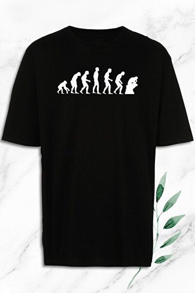 perseusshopping Oversize Evolution Evolution εμπριμέ μαύρο μπλουζάκι