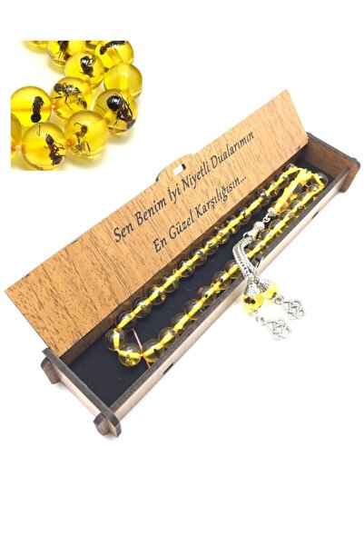 KANUNİ TESBİH Söz Kombinli Karıncalı Toz Kehribar Tesbih