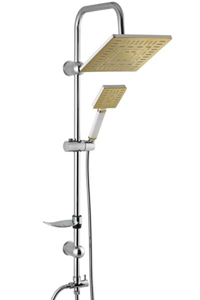 Vilas Laura Gold Sarı Boru Pirinç Robot Yağmurlama Tepe Duş Seti