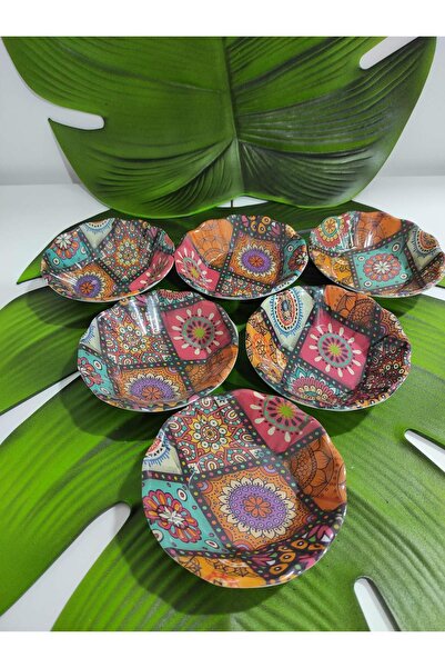 HibanaYolu Morzahome 6 Lı Melamin Çay Tabağı Kırılmaz Serisi-(CAP:10CM-YUK:3 CM)