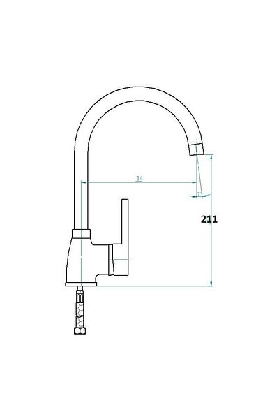 Venezia Chrome Black Articulated Slot Swan Sink Faucet (with Ring)