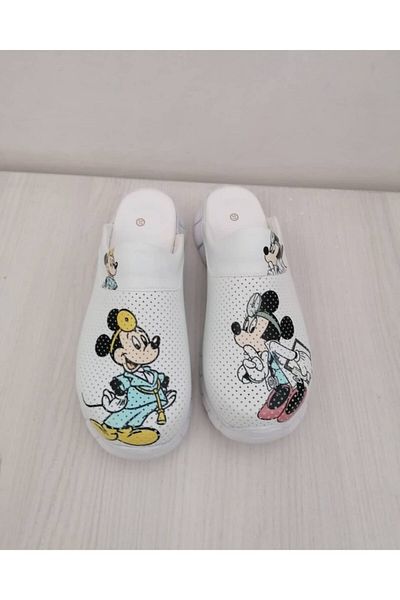 20tasarımterlik Mickey Mouse Themed Ultra Light Sole Orthopedic Medical Sabo Slippers Nurse Slippers Doctor Slippers