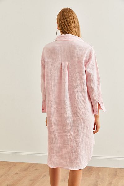 Olalook Candy Pink muszlin ingruha - ovális oldalsó hasíték ELB- 19002243