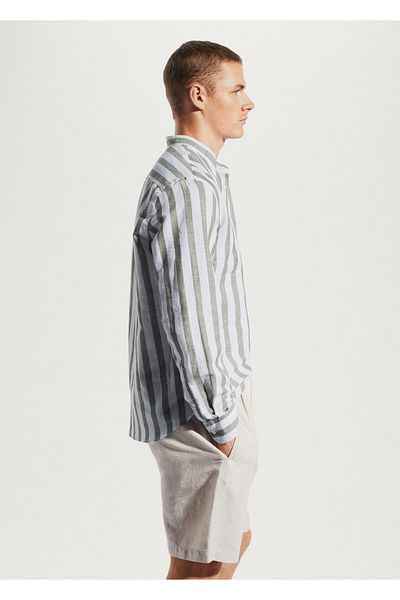MANGO Koszula męska khaki -57165903