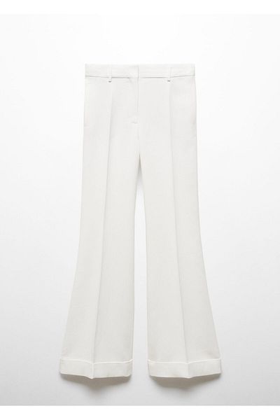 MANGO 67028660   Model Pearl White Women's Trousers