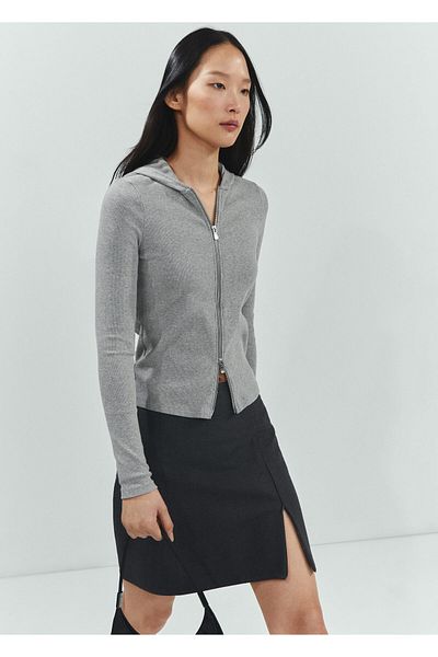 MANGO 67073700 Model Gray Women's Cardigan