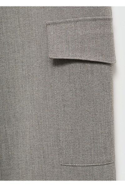 MANGO Gray Women's Trousers57036023