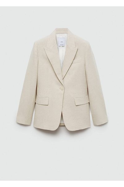 MANGO Beige Women's Blazer - 67957926