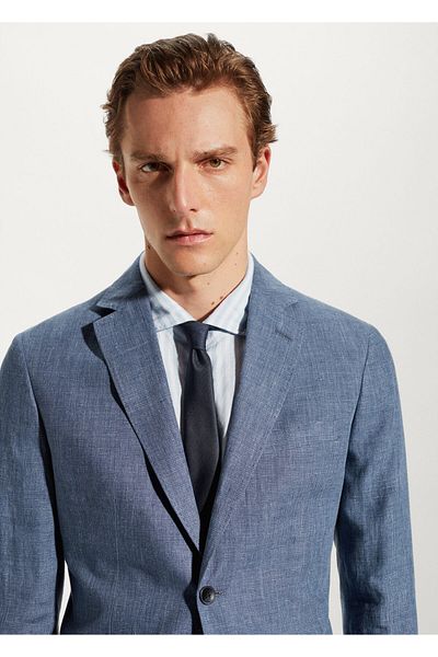 MANGO Ανδρικό σακάκι Navy Blue Blazer -57140552