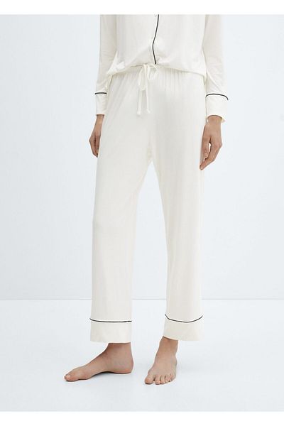 MANGO Woman 67934020 Model biele dámske pyžamové nohavičky