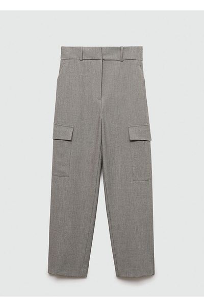 MANGO Gray Women's Trousers57036023