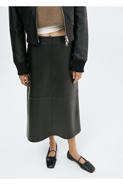 MANGO Woman Siyah Kadın Etek 57085985