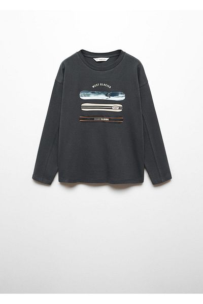 MANGO Boy's Charcoal Color T-Shirt57085998
