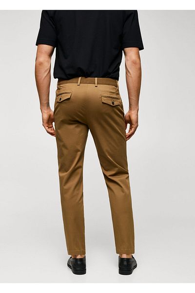 MANGO Woman Men's Brown Trousers -57140567
