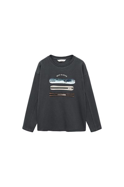 MANGO Boy's Charcoal Color T-Shirt57085998