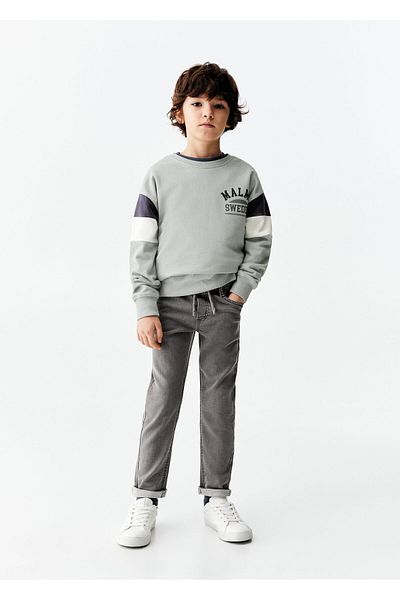 MANGO Woman Boy's Grey Denim Jeans -67180673