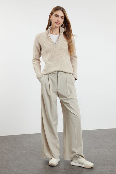 Trendyol Collection Állványgalléros cipzáras kőgyapjú kötöttáru pulóver - TWOAW25KZ00044