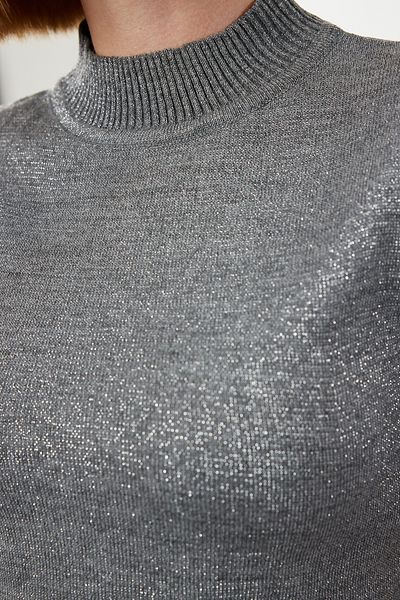 Trendyol Collection Antracit Super Crop Glitter kötöttáru szett - nadrággal TWOAW24AU00075