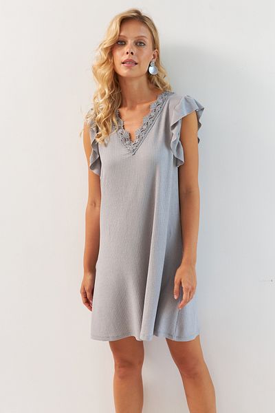 Cool & Sexy Mini-Wickelkleid mit Steinspitzendetail für Damen - HOL2081