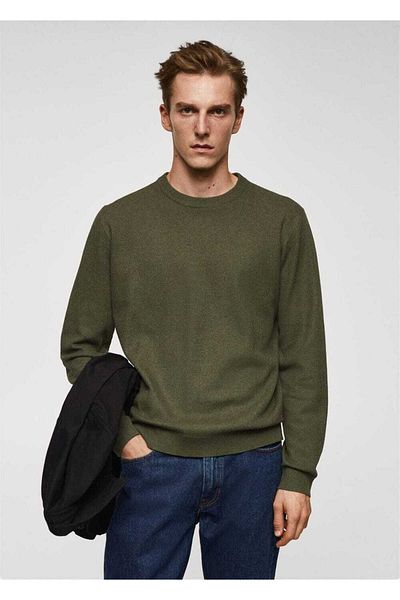 MANGO Man Strukturierter Baumwollpullover