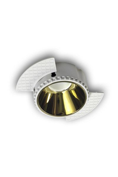 LIGHTMORE White Trimless Round Flush Mount - Gu10 Cap, Copper Inner Coating