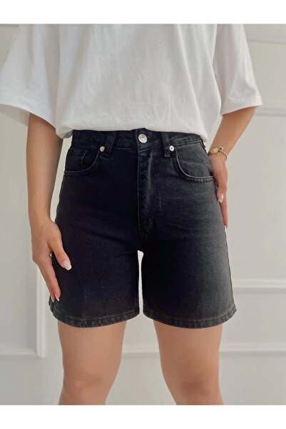 ky butikkk Kadın Şehir Boy Şort Siyah