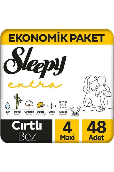 Sleepy Extra Daily Activity Economic Package Baby Diapers Size 4 Maxi 48 Pieces