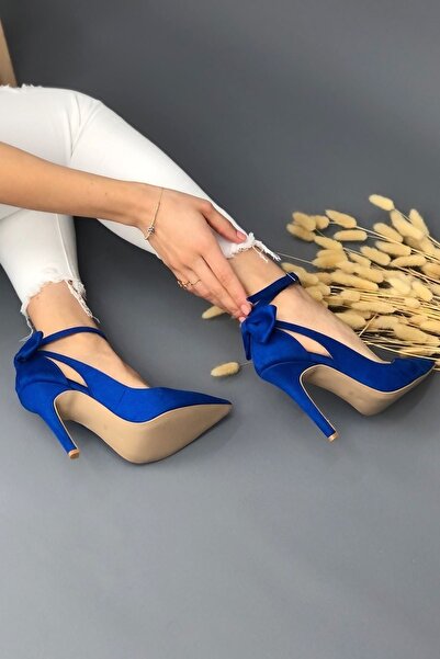 Ayakkabı Ateşi Жіночі туфлі на підборах з блакитним метеликом та шпильками
