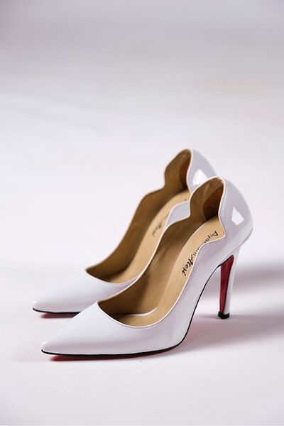 Ayakkabı Ateşi White Patent Leather Women's Heeled Special Design Shoes Stiletto Happy