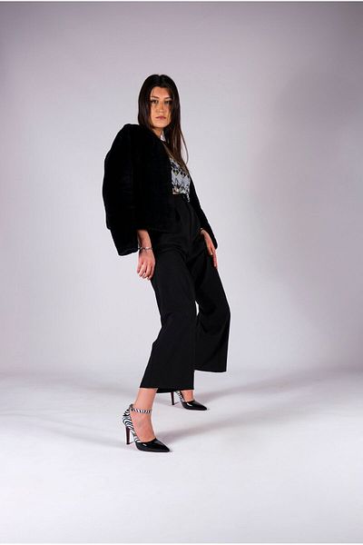Ayakkabı Ateşi Piele Lacuita Neagra - Pantofi Zebra De Dama Cu Toc Subtire Stiletto Calit