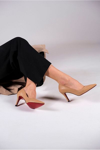 Ayakkabı Ateşi Pantofi cu toc subțire pentru femei Nude Skin Stiletto Demure
