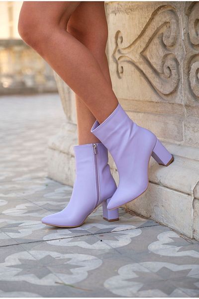 Ayakkabı Ateşi Lilac Skin Γυναικείες Μπότες με χαμηλό τακούνι Kona