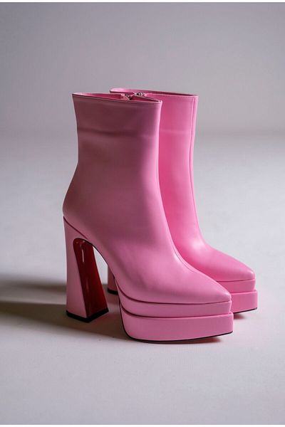Ayakkabı Ateşi Pink Skin Double Platform Special Design Γυναικεία Boat Shoes Mojo