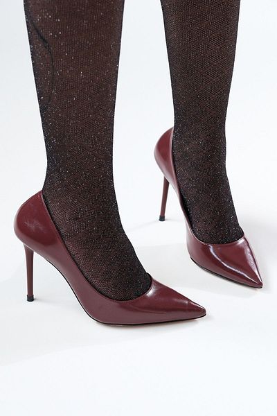 Ayakkabı Ateşi Stiletto Osama de damă cu toc subțire burgundă