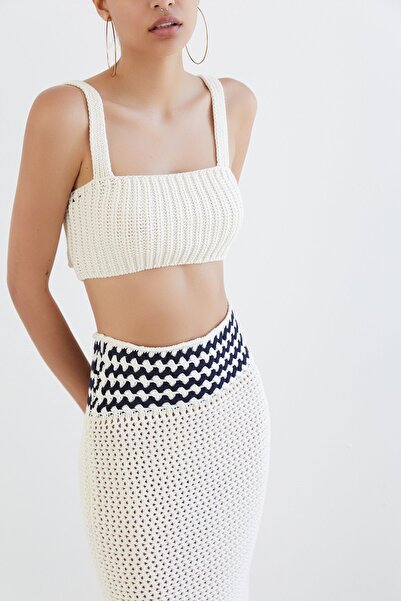 Rue Studio Knitted Ecru Crop Top