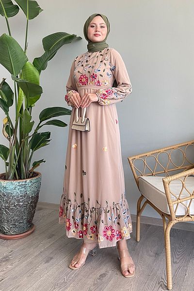 InStyle Rochie din șifon Daisy Flowers - Bej