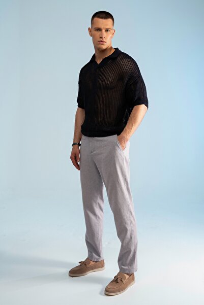 redowl Straight Leg Comfortable Fit Linen Trousers