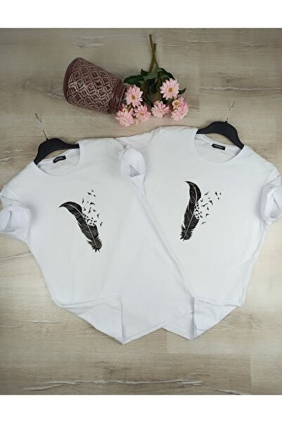 LİVA BUTİK TEKSTİL Tricou Lover Combination Bird Feather
