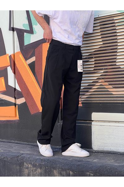 ElitWear Ανδρικό φαρδύ άνετο - πλισέ φαρδύ παντελόνι