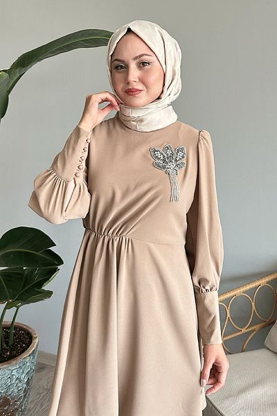 InStyle بدلة مزدوجة نصف مجمعة باللون البيج