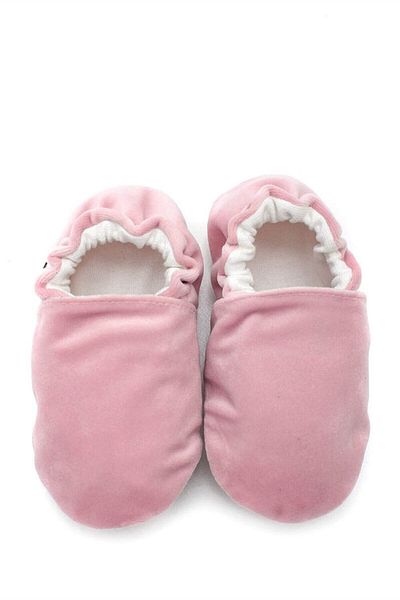 First Step Cotton Lined Velvet Anti-Slip Sole Booties-powder Pink-f-847