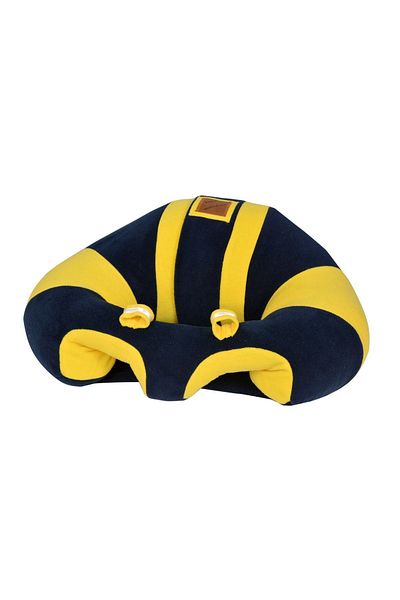 BEBEYATMAZ Baby Non-Reclining Baby Sitting Support Cushion Baby Seat Navy Blue Yellow