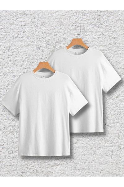 VASK Tricou supradimensionat pentru copii, unisex, din bumbac simplu, cu decolteu rotund