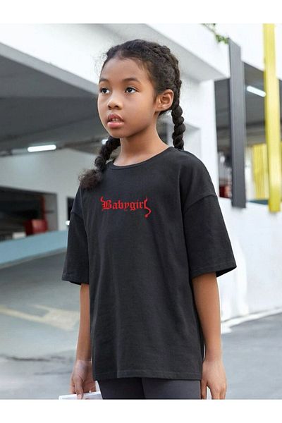 VASK Children's Oversize Unisex Baby Girl Cotton Crew Neck T-Shirt