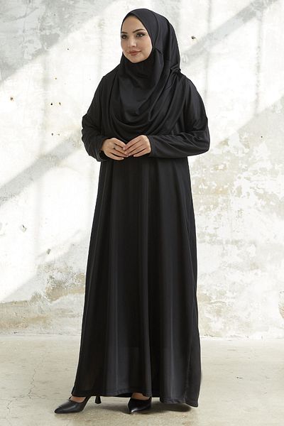 InStyle Rochie de rugăciune neagră dintr-o singură piesă