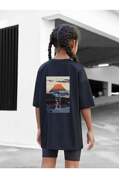 VASK Children's Oversize Unisex Fujı Cotton Crew Neck T-Shirt