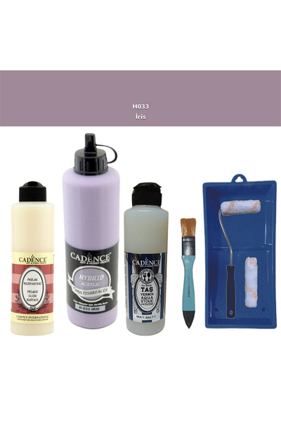 Cadence Banyo Mutfak Boyası-Cadence Multi H-033 Irıs 500Ml Pya250Ml Taş Vernik Mat 250Ml Saten Rulo