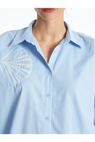 LC Waikiki Hosszú ujjú, hímzett oversize női ing - LCW