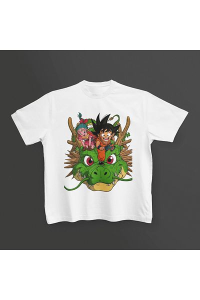 MAGORS Dragonballz Goku Printed - Tricou pentru copii din bumbac cu decolteu