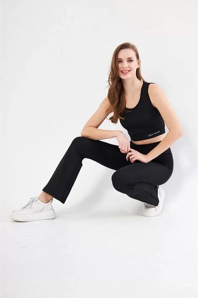 JANES طقم طماق بأرجل إسبانية - أسود